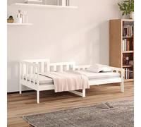 Qnhdfrt Letto giornaliero bianco 90 x 190 cm in legno massello di pino con rete a doghe e spazio per gli ospiti o per il soggiorno e la camera da letto