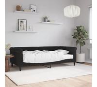 Qnhdfrt Letto giornaliero con materasso 90 x 190 cm, moderno divano letto come letto e divano, rivestimento in velluto nero, struttura in metallo per soggiorno, camera da letto, camera degli ospiti