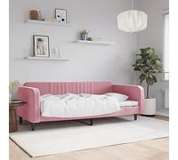 Qnhdfrt Letto giornaliero rosa 90 x 200 cm velluto 2 in 1 divano letto come letto per gli ospiti o Daybed con struttura in metallo legno design moderno per soggiorno e camera da letto