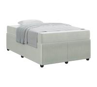 Qnhdfrt Letto imbottito, 120 x 190 cm, con materasso a molle insacchettate, struttura moderna in legno, materasso a media rigidità per un sonno riposante, sistema di sonno stabile, grigio chiaro