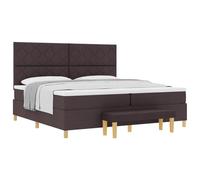 Qnhdfrt Letto Imbottito con Materasso e Panca Marrone Scuro 200x200 cm | Set completo per camera da letto con testiera imbottita, topper e panca coordinata per un riposo confortevole ogni notte.