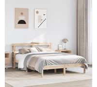 Qnhdfrt Letto in legno di pino massiccio, 120 x 190 cm, con testiera, in legno di pino non trattato, per camera da letto, camera degli ospiti