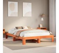 Qnhdfrt Letto in legno di pino massiccio, 150 x 200 cm, con rete a doghe in legno di cera, per un sonno riposante e una stabilità duratura in camera da letto