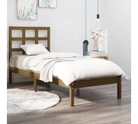 Qnhdfrt Letto in legno massello, 100 x 200 cm, struttura in legno di pino con testiera e struttura robusta per sogni dolci e notti rilassanti in camera da letto