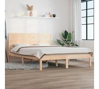 Qnhdfrt Letto in legno massello, 160 x 200 cm, non trattato con testiera, rete a doghe, design moderno, robusto, durevole, per camera da letto, camera dei ragazzi, camera degli ospiti