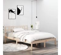 Qnhdfrt Letto in legno massello, 160 x 200 cm, non trattato con testiera, struttura robusta per camera da letto, camera dei ragazzi, camera degli ospiti