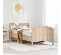 Qnhdfrt Letto in legno massello con testiera e vano portaoggetti in legno di pino, 75 x 190 cm, per un sonno rilassante ed elegante camera da letto