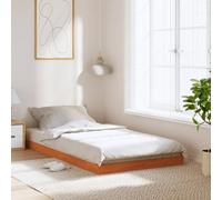Qnhdfrt Letto in legno massello di pino 100 x 200 cm, marrone cera, design moderno con doghe stabili per un comfort durante il sonno, adatto per camera da letto e camera degli ospiti