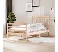 Qnhdfrt Letto in legno massello di pino 100 x 200 cm, struttura del letto con testiera, design robusto e aspetto naturale, per camera da letto, ragazzi, letto degli ospiti