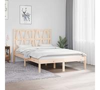 Qnhdfrt Letto in legno massello di pino 120 x 190 cm, struttura del letto con testiera, struttura robusta per un sonno riposante, adatto per camera da letto e camera degli ospiti