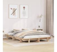 Qnhdfrt Letto in legno massello di pino 120 x 200 cm, design moderno con rete a doghe per un sonno ottimale, struttura stabile in legno di pino non trattato, fascino rustico per camera da letto