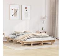 Qnhdfrt Letto in legno massello di pino 140 x 200 cm, design moderno con rete a doghe per un sonno ottimale, struttura in legno di pino non trattato