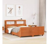 Qnhdfrt Letto in legno massello di pino 160 x 200 cm, con rete a doghe e spazio nella testiera per un sonno rilassante in ogni camera da letto