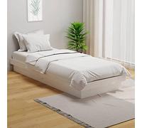 Qnhdfrt Letto in legno massello di pino bianco, 75 x 190 cm, struttura rustica con rete a doghe per un sonno riposante, letto singolo per camera da letto e camera degli ospiti