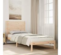 Qnhdfrt Letto in legno massello extra lungo, 90 x 210 cm, con rete a doghe in legno di pino per un sonno riposante e spazio aggiuntivo, struttura del letto senza materasso