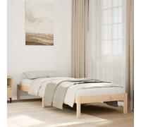 Qnhdfrt Letto in legno massello, extra lungo, 90 x 220 cm, struttura in legno di pino con rete a doghe per un comfort durante il sonno, design robusto per camere degli ospiti e della camera dei