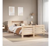 Qnhdfrt Letto in legno massiccio, 120 x 190 cm, non trattato con rete a doghe, 7 ripiani, testiera 217,5 x 126 x 82 cm, portata 180 kg, design moderno, camera dei ragazzi
