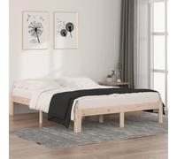 Qnhdfrt Letto in legno massiccio, 140 x 190 cm, non trattato, 193,5 x 143,5 x 30 cm, struttura moderna con doghe stabili per camera dei ragazzi e camere degli ospiti