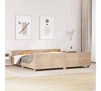 Qnhdfrt Letto in legno massiccio, 200 x 200 cm, in legno di pino naturale, con testiera e pediera per un sonno riposante e una stabilità duratura in camera da letto