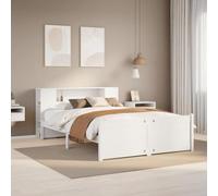 Qnhdfrt Letto in legno massiccio con libreria in pino bianco, 120 x 200 cm, struttura stabile con rete a doghe e spazio per la cameretta dei bambini, camera dei ragazzi, letto degli ospiti