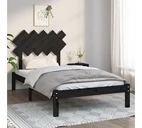 Qnhdfrt Letto in legno massiccio nero, 100 x 200 cm, design moderno con testiera in legno di pino stabile per leggere e rilassarsi, struttura robusta con pratiche doghe in compensato