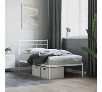 Qnhdfrt Letto in metallo bianco 75x190 cm con testiera robusta struttura in acciaio e rete a doghe in metallo per stabilità e traspirabilità con spazio sotto il letto per camera da letto