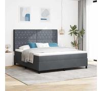 Qnhdfrt Letto matrimoniale con materasso a molle insacchettate e topper, 180 x 200 cm, rivestimento in velluto grigio, per un comfort di prima classe e una riduzione della pressione