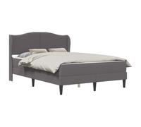 Qnhdfrt Letto Matrimoniale Francese 140x190 Grigio con Materasso 2 Pezzi | Set completo per camera da letto con testiera imbottita ergonomica e vano inferiore per organizzare lo spazio.
