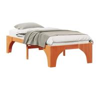 Qnhdfrt Letto Singolo 100x200 cm in Legno Massello di Pino Marrone | Base per materasso 100x200cm con doghe integrate, ideale per arredare la camera da letto moderna o la stanza ospiti.