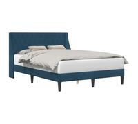Qnhdfrt Letto Singolo Francese 120x190 cm in Velluto Blu con Testiera | Telaio imbottito per camera da letto con doghe in compensato integrate e supporto fino a 140 kg per un sonno sereno.