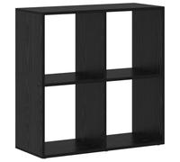 Qnhdfrt Libreria a Giorno 4 Ripiani Rovere Nero 69,5x29x69,5 cm