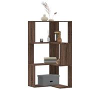 Qnhdfrt Libreria angolare a 3 ripiani, effetto rovere, in legno 50 x 50 x 102 cm, sottile scaffale angolare per un uso efficiente dello spazio in soggiorno, cucina, ufficio, robusta ed elegante