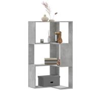 Qnhdfrt Libreria angolare grigio cemento, 50 x 50 x 102 cm, in legno con 3 ripiani per un uso efficiente dello spazio in soggiorno, camera da letto, ufficio, cucina
