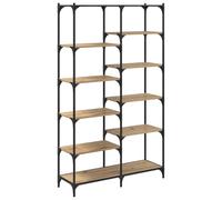 Qnhdfrt Libreria Autoportante 9 Ripiani Legno e Metallo 100x32x170 cm