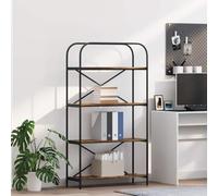Qnhdfrt Libreria di affumicatura 80 x 30 x 146 cm in legno sottile scaffale alto a 4 ripiani, moderna mensola per soggiorno, ufficio e corridoio, salvaspazio fino a 80 kg