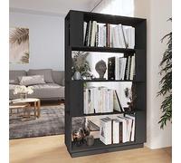 Qnhdfrt Libreria divisoria grigia 80 x 25 x 132 cm legno massello di pino sottile con spazio per il soggiorno e il corridoio