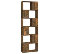 Qnhdfrt Libreria Divisorio a 6 Scomparti Rovere Fumo 60x24x186 cm
