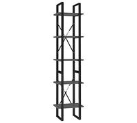 Qnhdfrt Libreria Grigia a 5 Ripiani, Scaffale Componibile 40x30x175 cm