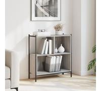 Qnhdfrt Libreria grigia Sonoma sottile in legno verniciato a polvere, 72 x 28 x 77,5 cm, stabile scaffale con molto spazio per soggiorno, ufficio, camera da letto