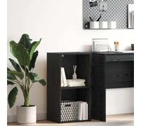 Qnhdfrt Libreria in rovere nero, 40 x 30 x 77 cm, moderna mensola in legno con 5 ripiani, design salvaspazio per soggiorno, ufficio, corridoio o camera da letto