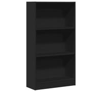 Qnhdfrt Libreria Nera 60x24x109 cm, Scaffale in Truciolato a Giorno