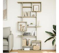 Qnhdfrt Libreria sottile e alta Sonoma in legno di rovere 92 x 29 x 188 cm con 9 scomparti, design classico, grande spazio per il soggiorno come divisorio