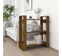 Qnhdfrt Libreria sottile in legno massello marrone miele 80 x 35 x 91 cm come divisorio con molto spazio per il soggiorno