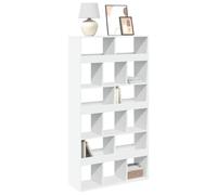 Qnhdfrt Libreria stretta alta bianca 100 x 33 x 187,5 cm, materiale in legno con 15 scomparti come divisorio per il soggiorno