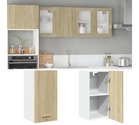 Qnhdfrt Lione - Armadietto pensile in legno di quercia Sonoma, 29,5 x 31 x 60 cm, con spazio per cucina, bagno, corridoio