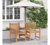 Qnhdfrt Loveseat - Sedia da giardino in teak massiccio, 152 x 63 x 89 cm, con braccioli intagliati, salvaspazio, resistente alle intemperie, per terrazza, balcone, campeggio