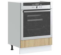 Qnhdfrt Lucca - Armadietto da cucina, in legno di rovere Sonoma, 60 x 46 x 81,5 cm, con spazio per forno, microonde, piedini regolabili, salvaspazio