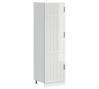 Qnhdfrt Lucca - Armadio da cucina in legno bianco lucido, 60 x 57 x 207 cm, con piedini regolabili per ottimizzare lo spazio in cucina