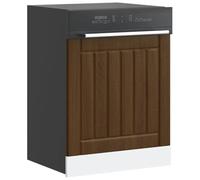 Qnhdfrt Lucca - Mascherina per lavastoviglie effetto quercia, 60 x 67 cm, per mobili da cucina, protezione dal design intramontabile