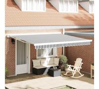 Qnhdfrt Marchese snodato antracite bianco 4 x 3 m tessuto alluminio parasole retrattile per terrazza balcone